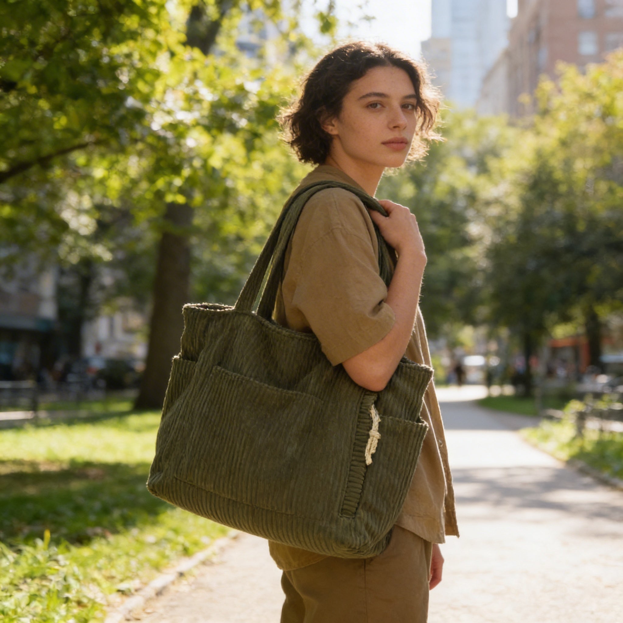 Noelle | Women’s Tote Bag With Soft Ribbed Texture And Handy Inner Pockets | Chic