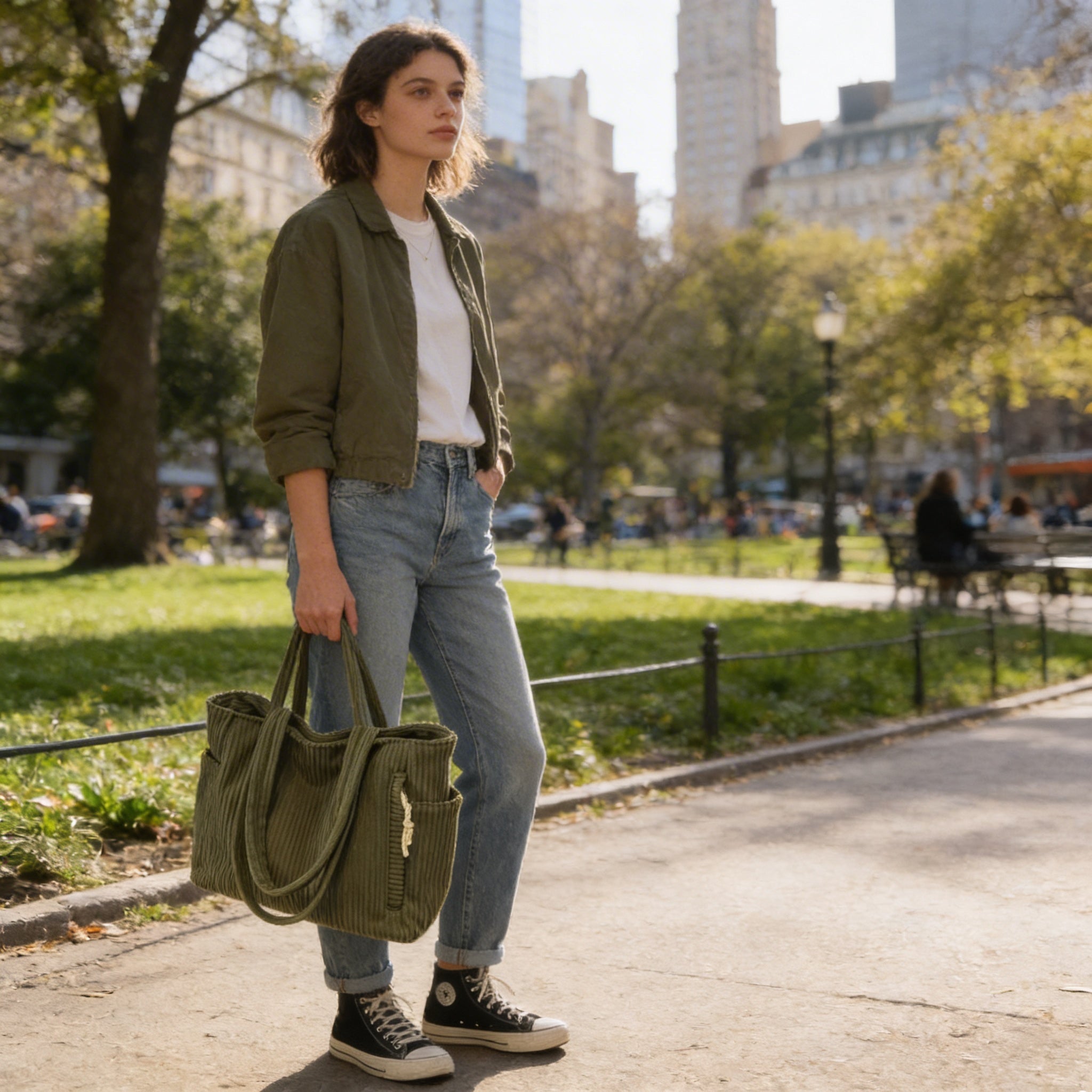 Noelle | Women’s Tote Bag With Soft Ribbed Texture And Handy Inner Pockets | Chic