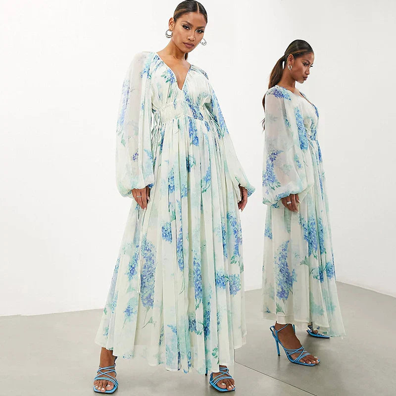 Nora | Women’s Formal Dress With Sheer Sleeves | Elegant