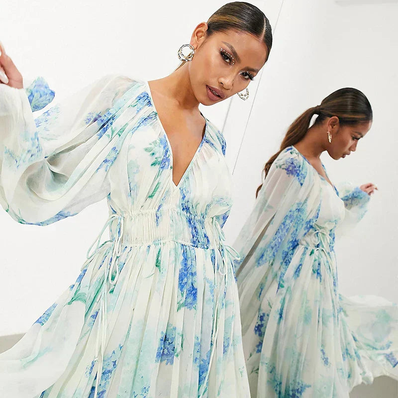 Nora | Women’s Formal Dress With Sheer Sleeves | Elegant
