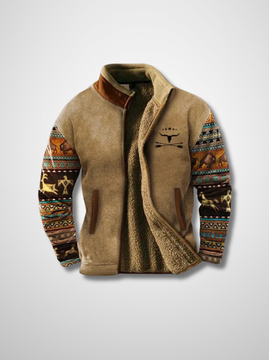 Novero | Men’s Fleece Zip Jacket with Contrast Sleeves