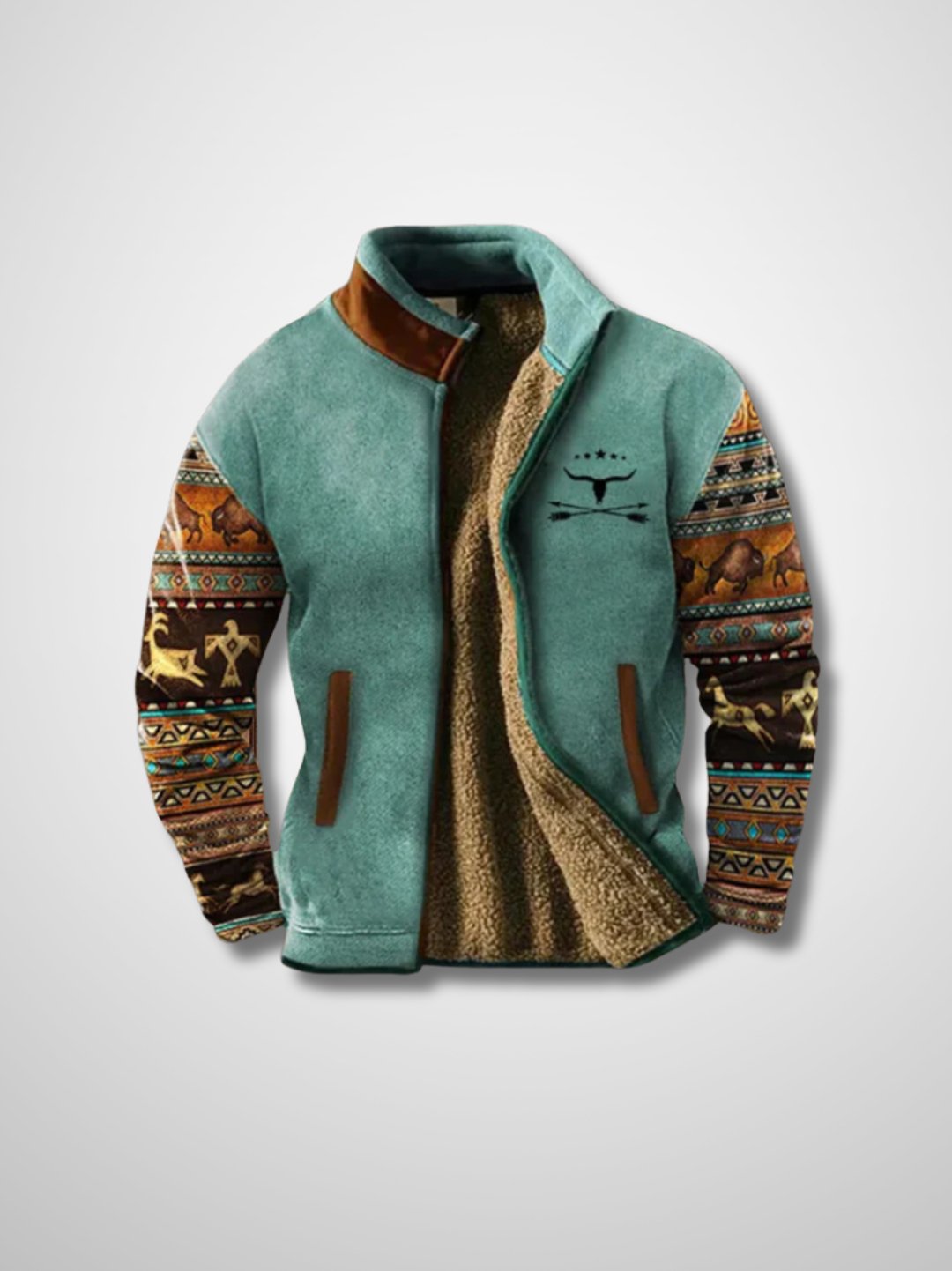 Novero | Men’s Fleece Zip Jacket with Contrast Sleeves