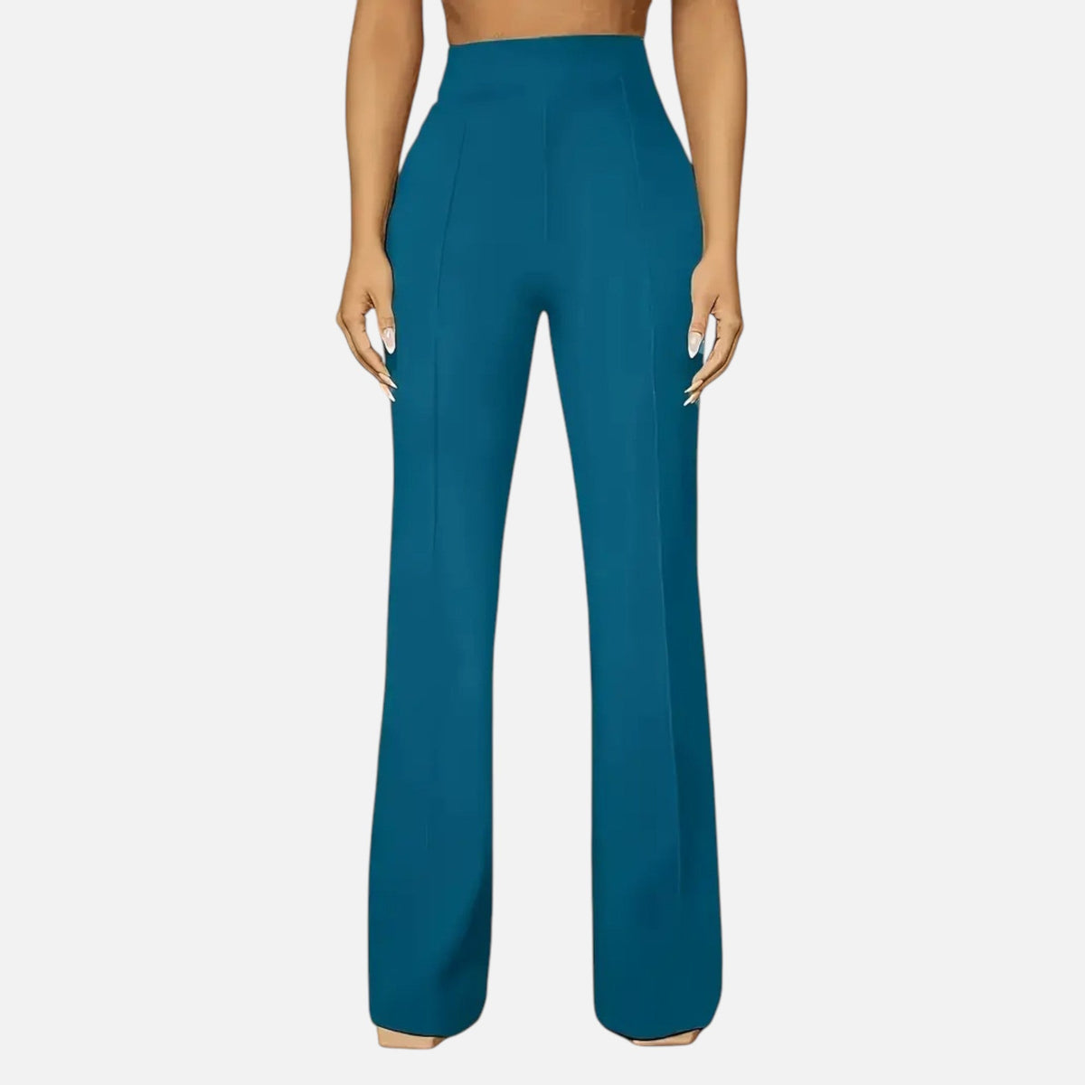 Olivia | Women's High-Waist Trousers With Pleats And Wide Leg | Elegant