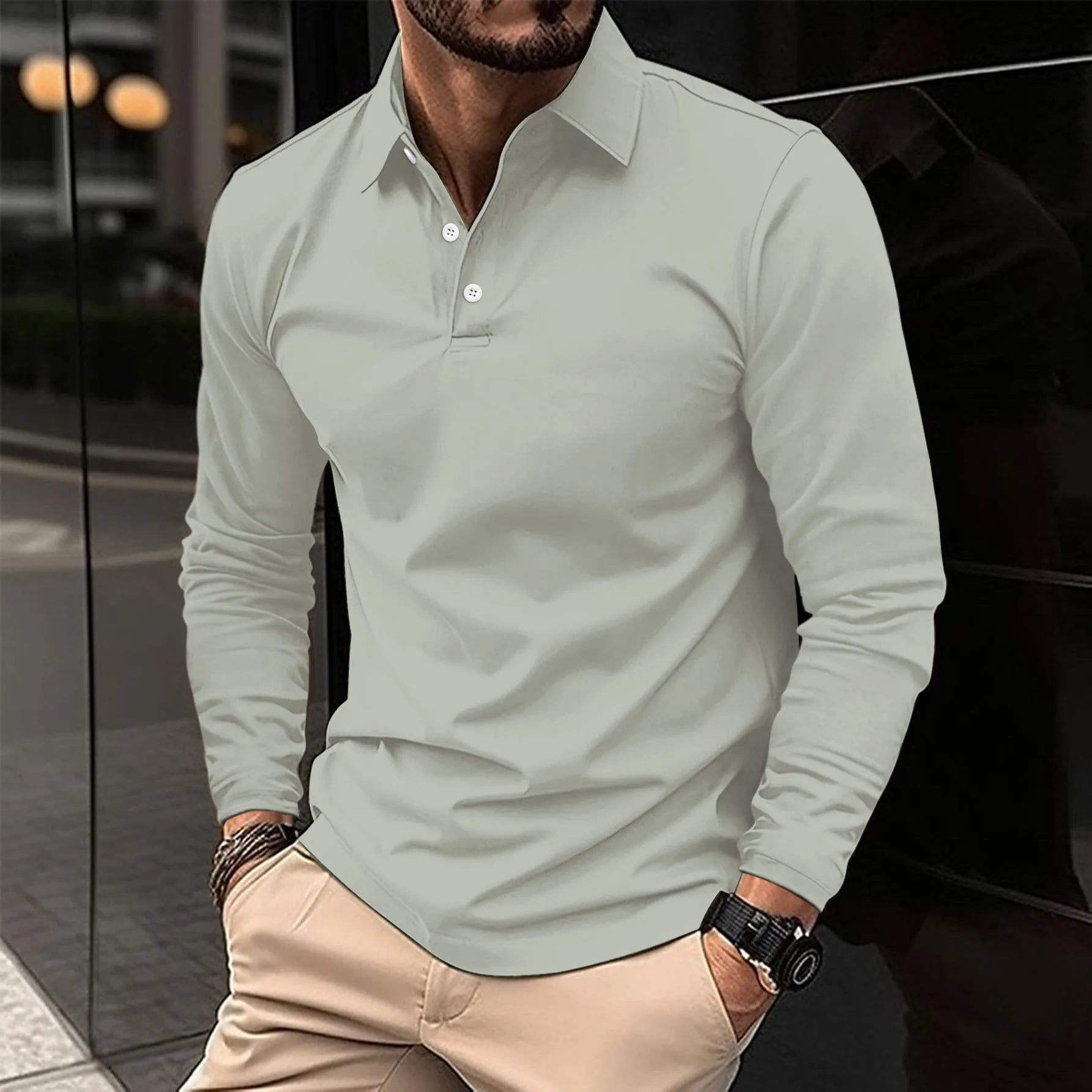 Sander | Men’s Classic Long Sleeve Polo Shirt