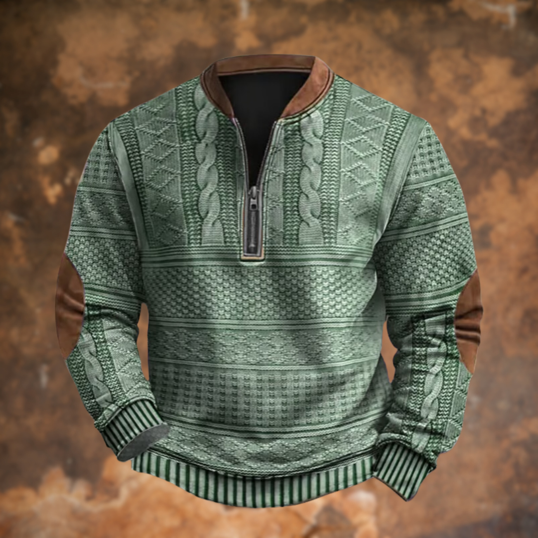 Kristan | Men’s Structured Half-Zip Knit Sweater