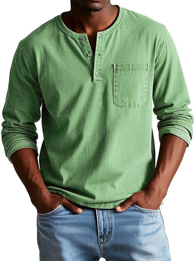 Rovan | Men’s Vintage Henley Long Sleeve Shirt