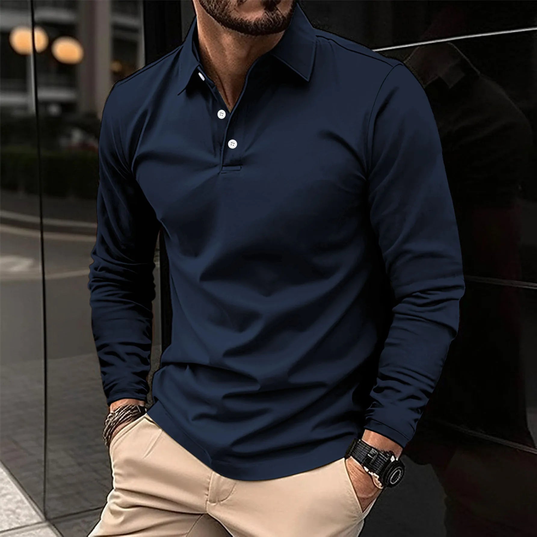 Sander | Men’s Classic Long Sleeve Polo Shirt