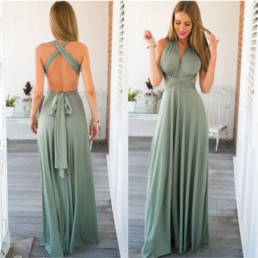 Signe | Women’s Graduation Dress With Plunge Neck And Wrap Tie Design | Elegant