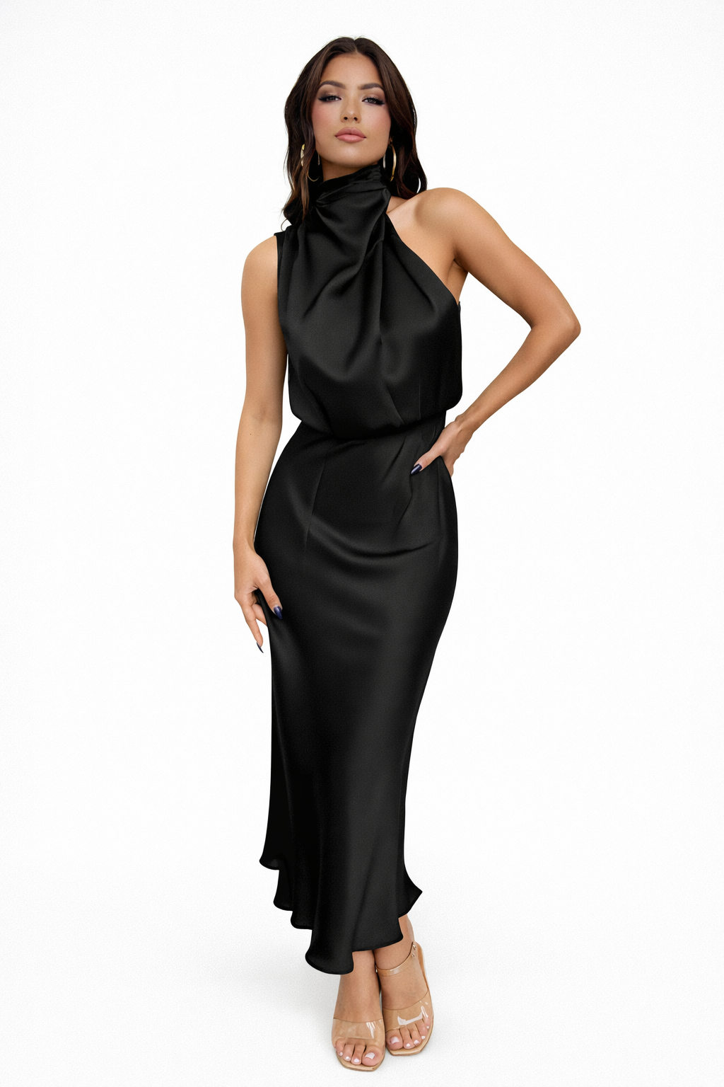 Simona | Women Cocktail Dress With V-Neckline And Flared Skirt | Party Style