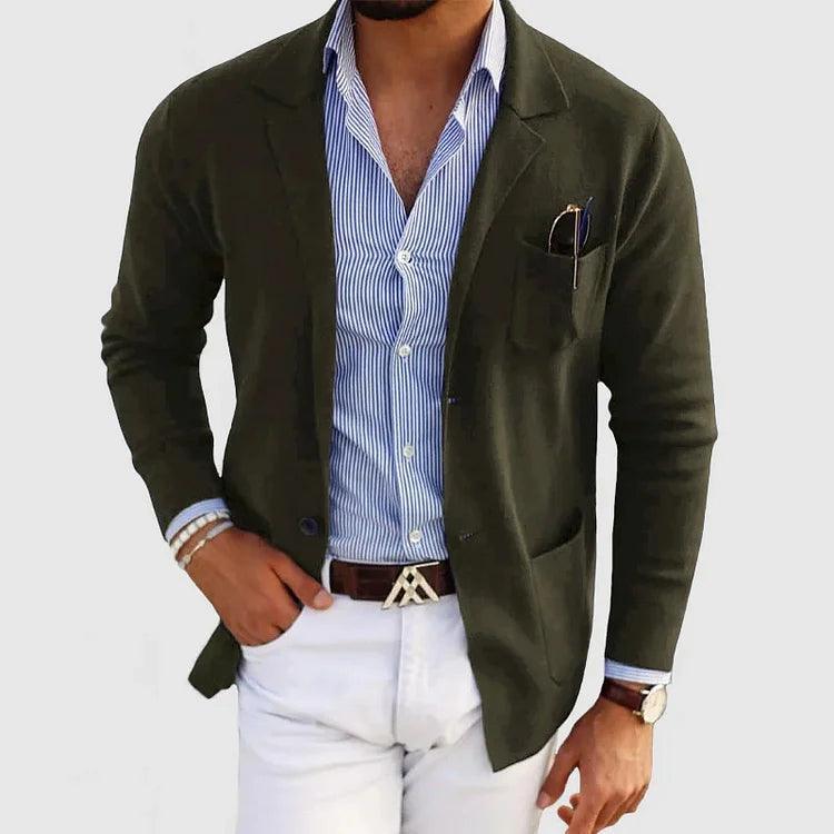 Eldrin | Men’s Classic Knit Cardigan with Lapel Collar