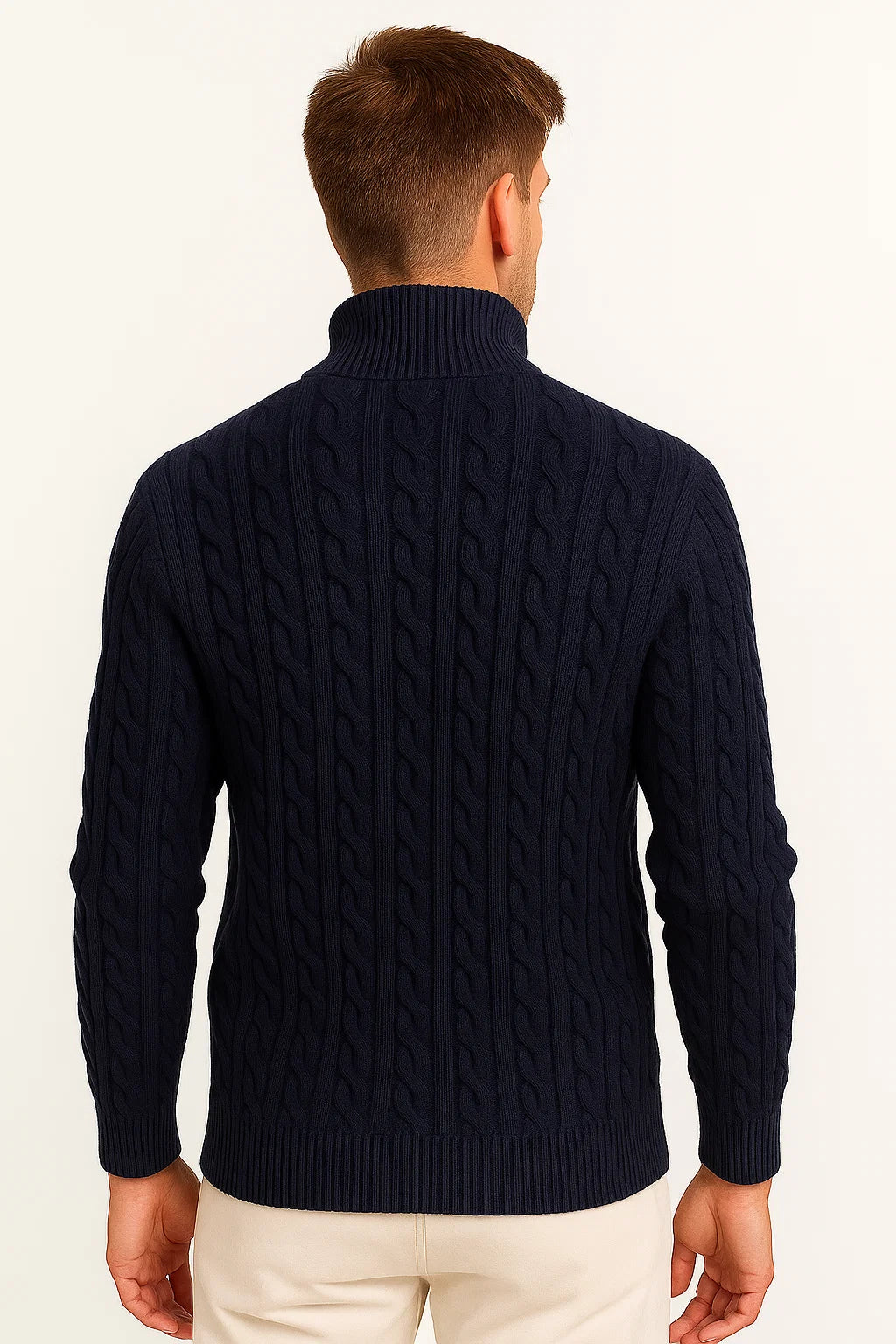 Eriso | Men’s Cable Knit Quarter-Zip Pullover