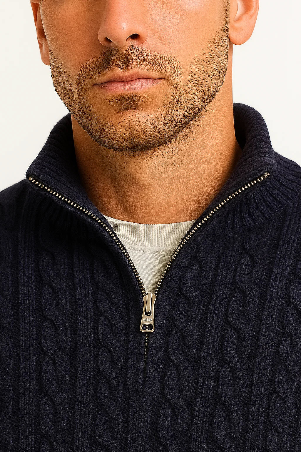 Eriso | Men’s Cable Knit Quarter-Zip Pullover