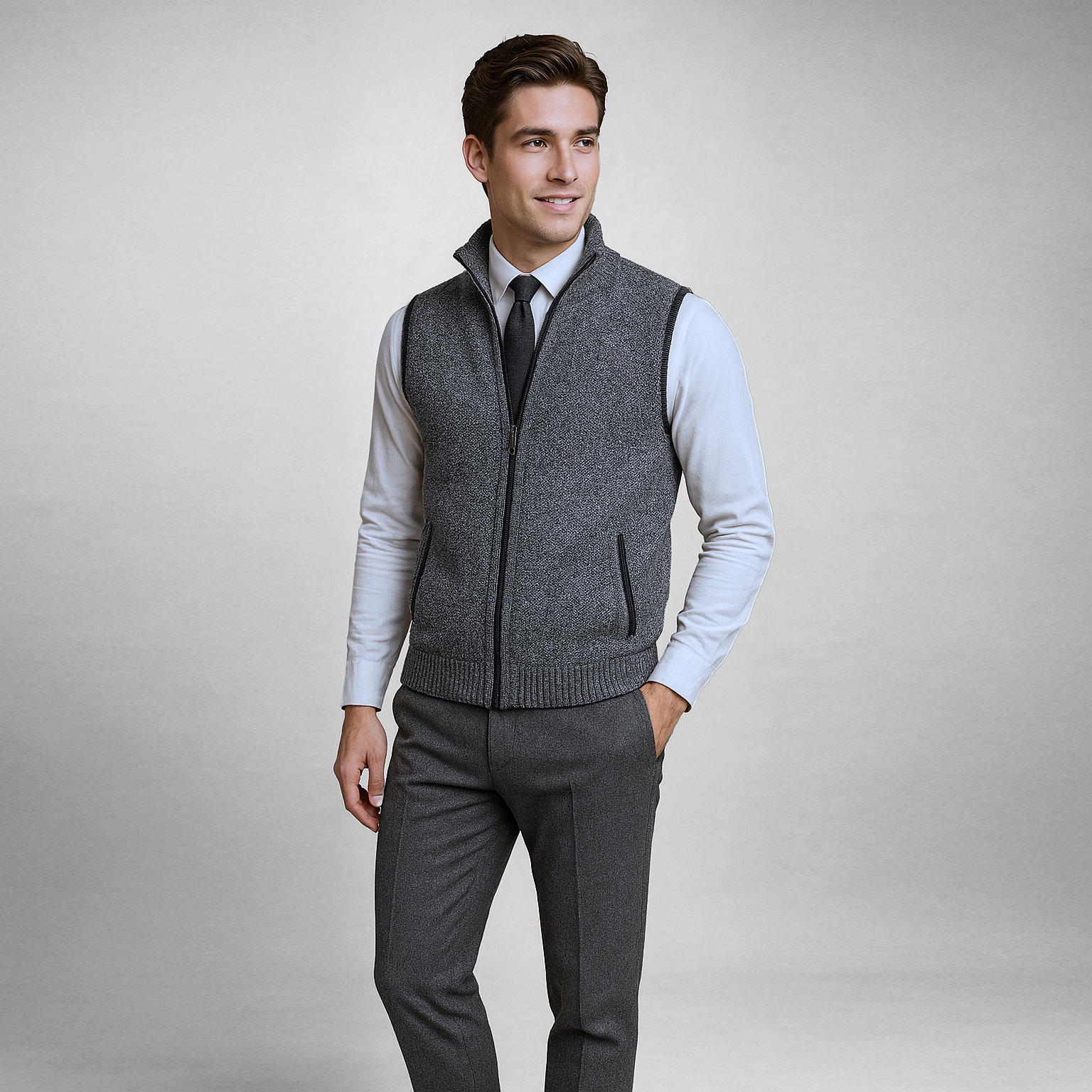 Frenio | Men’s Zip-Up Knit Vest