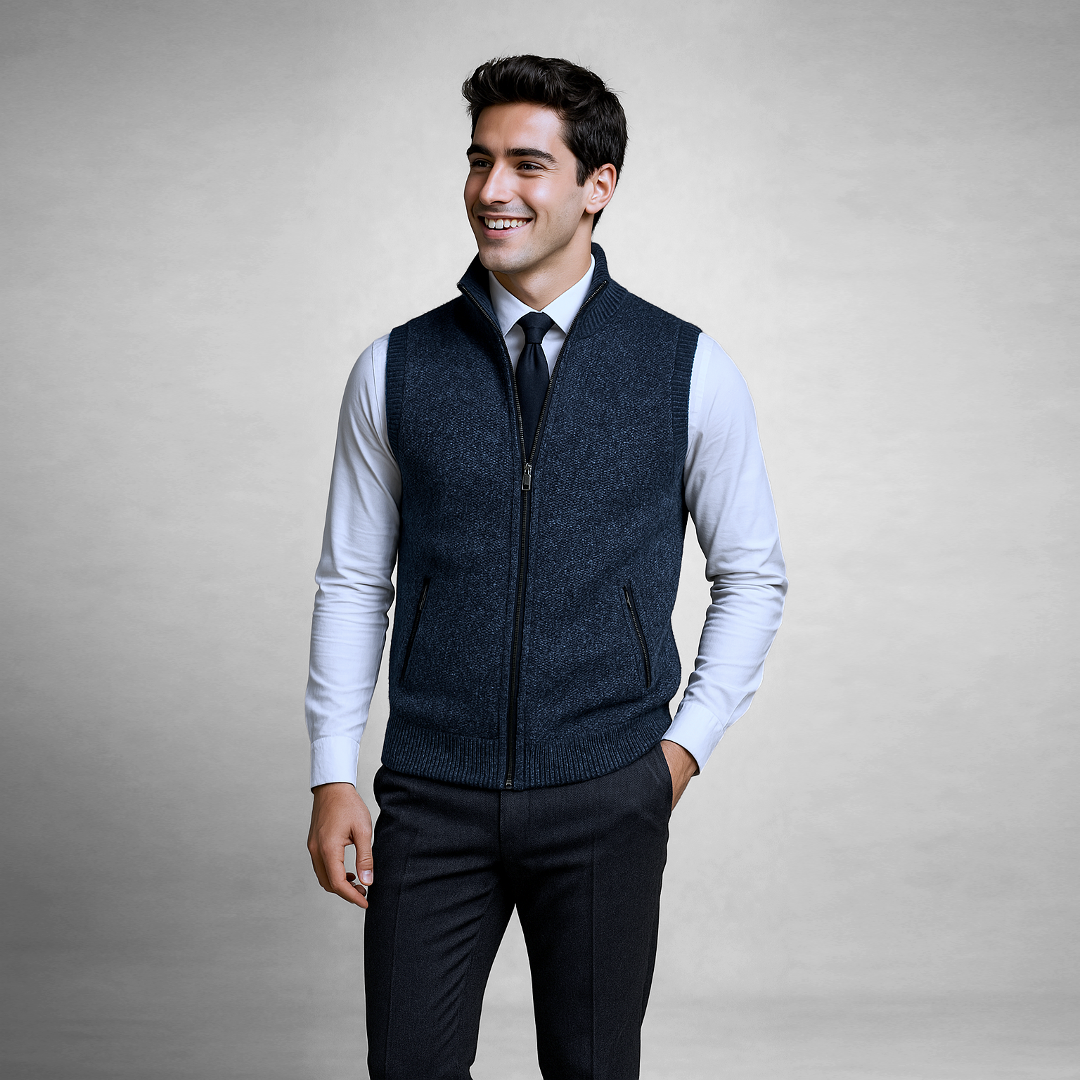 Frenio | Men’s Zip-Up Knit Vest