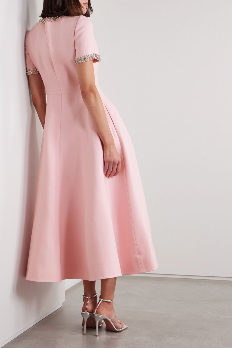 Sybil | Women's Sparkle Dress With Rhinestone Details And Bow Accents | Luxury