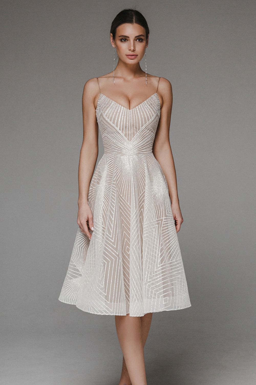 Thalassa | Women's Sparkle Dress With Floor Length Silhouette And Shimmer Pattern | Elegant