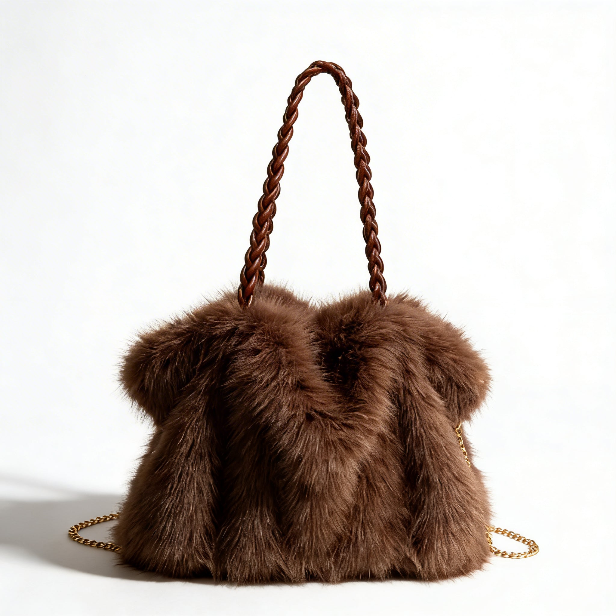 Valentina | Women’s Tote Bag With Soft Plush Finish And Braided Top Handle | Luxe