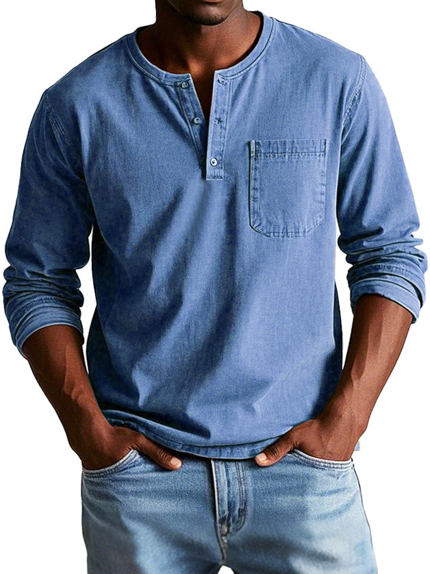Rovan | Men’s Vintage Henley Long Sleeve Shirt