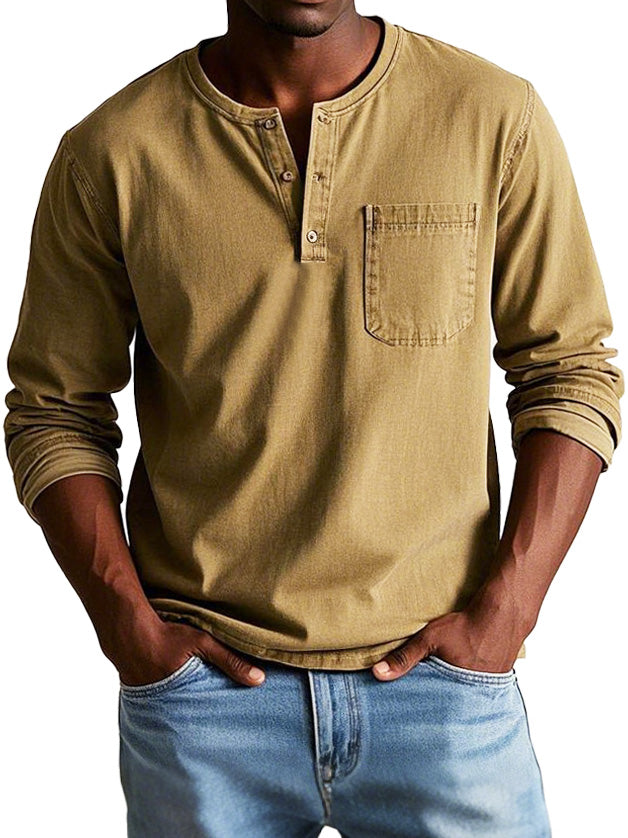Rovan | Men’s Vintage Henley Long Sleeve Shirt