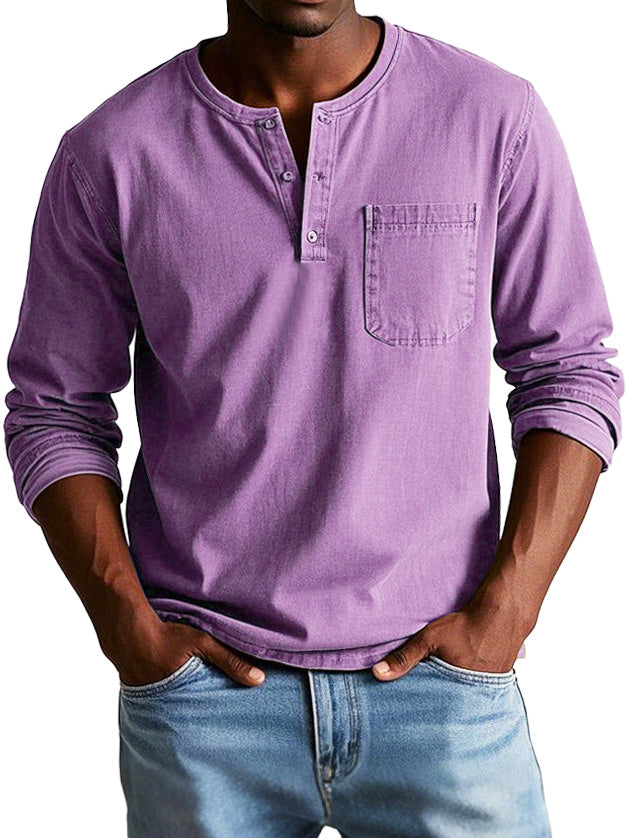 Rovan | Men’s Vintage Henley Long Sleeve Shirt