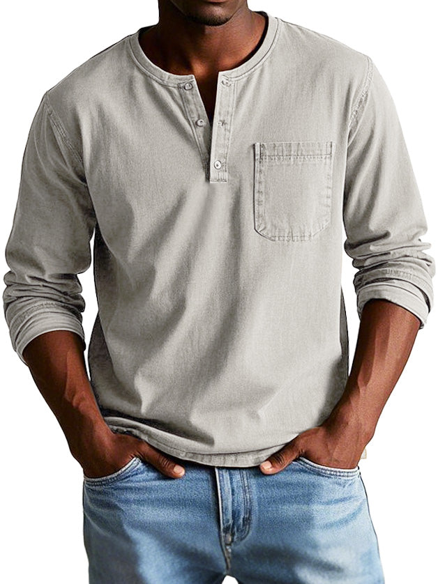 Rovan | Men’s Vintage Henley Long Sleeve Shirt