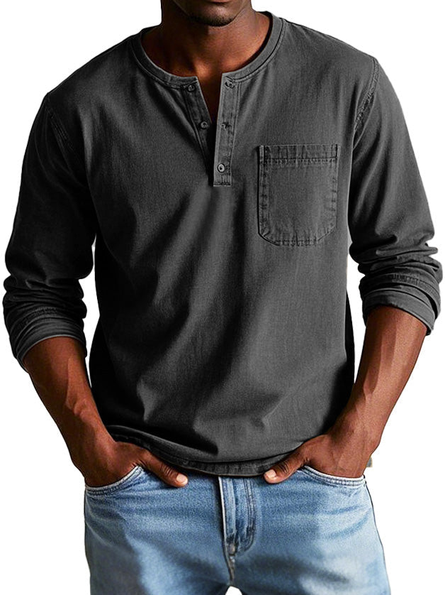 Rovan | Men’s Vintage Henley Long Sleeve Shirt