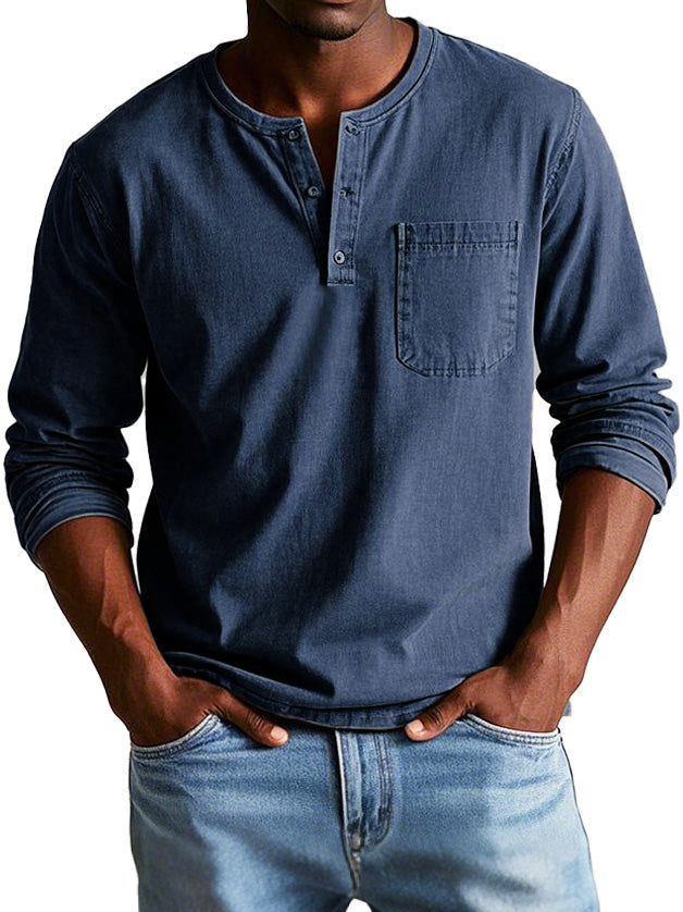 Rovan | Men’s Vintage Henley Long Sleeve Shirt