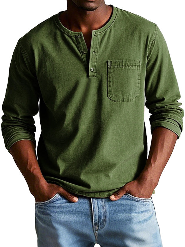 Rovan | Men’s Vintage Henley Long Sleeve Shirt