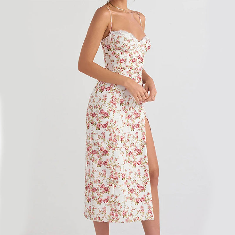 Willow | Floral Lace Graduation Dress for Women | Elegant Summer Split Gown