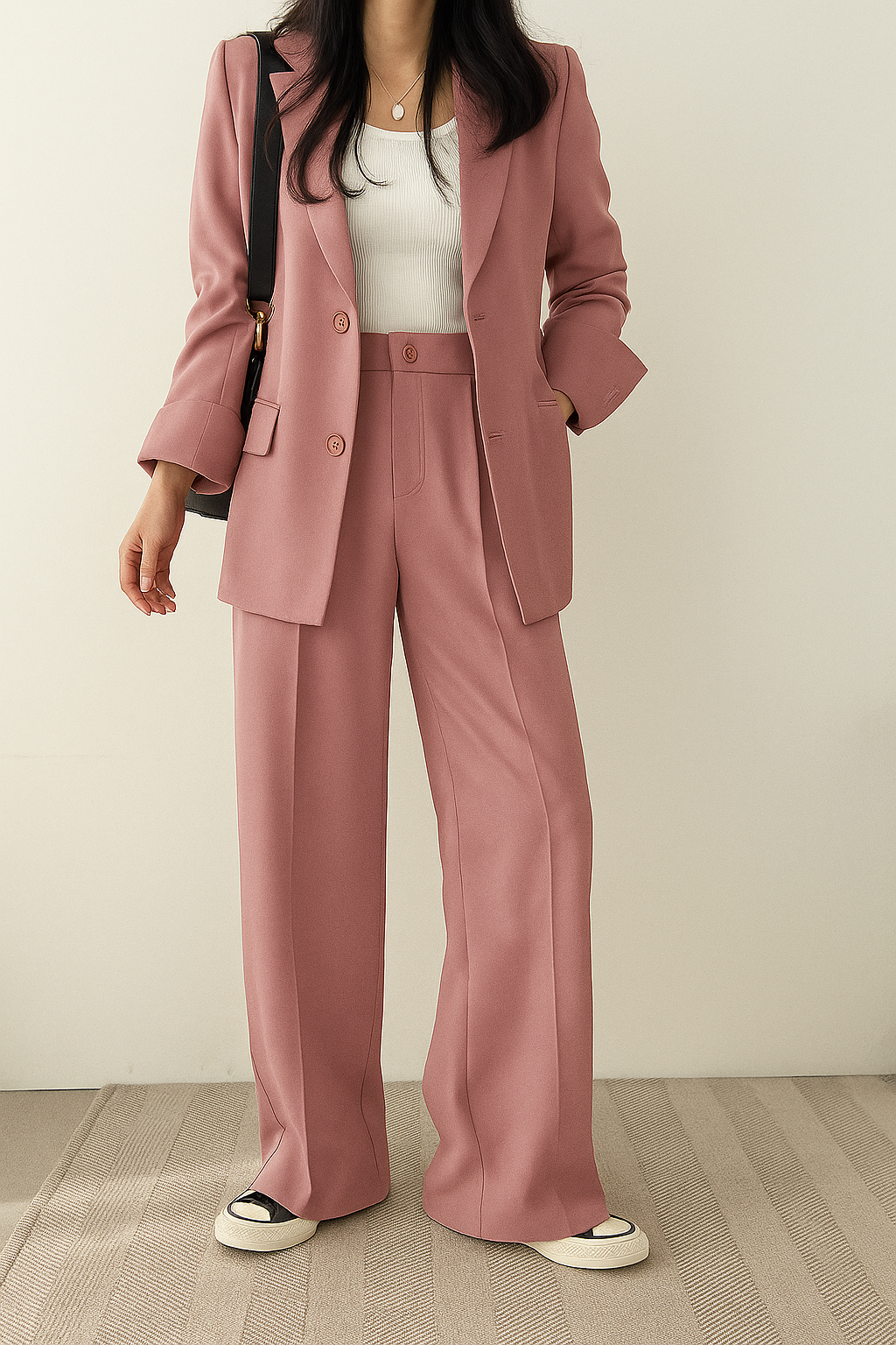 Charions | Women’s Structured Blazer & Wide-Leg Set