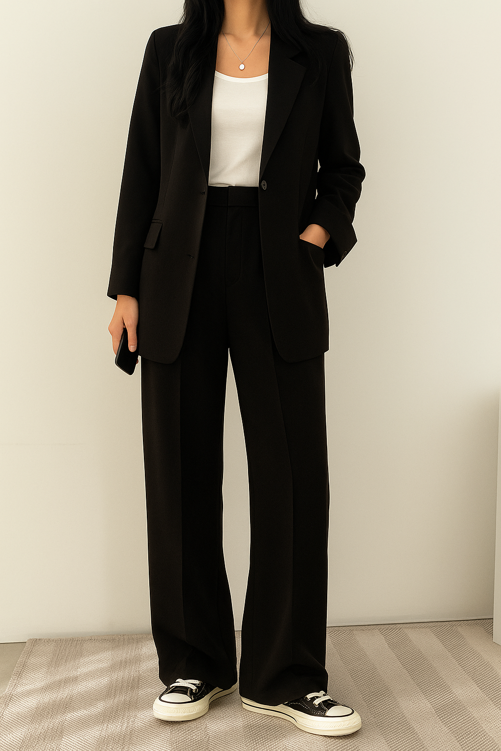 Charions | Women’s Structured Blazer & Wide-Leg Set